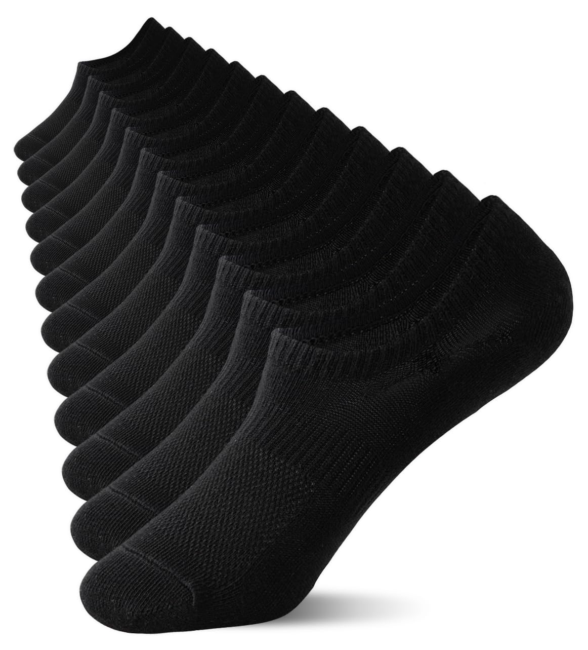 Irisbear Womens No Show Socks Thin Cotton Non Slip Low Cut Socks Black 5-8