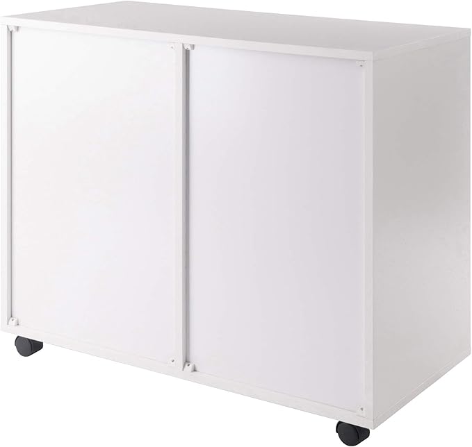 Winsome Halifax Storage Mobile Cabinets, 2 Doors, 4 Drawers, for Home Office, White