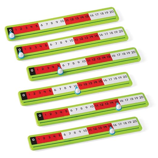 hand2mind Number Paths, Rekenrek Color-Coded Number Line, Teacher Supplies, School Supplies, Math Manipulatives, Classroom Supplies For Teachers Elementary, Kindergarten Homeschool Supplies (Set of 6)