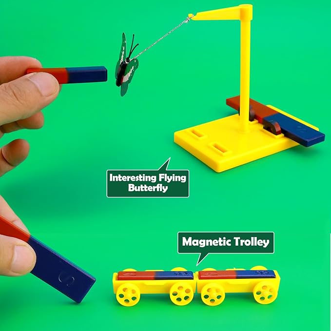 STEM Magnet Experiment Kit: Physics Electromagnetism Tools (Bar/Ring/Horseshoe Magnets, Compass, Electromagnet) - Fun Educational Birthday Gift for Students