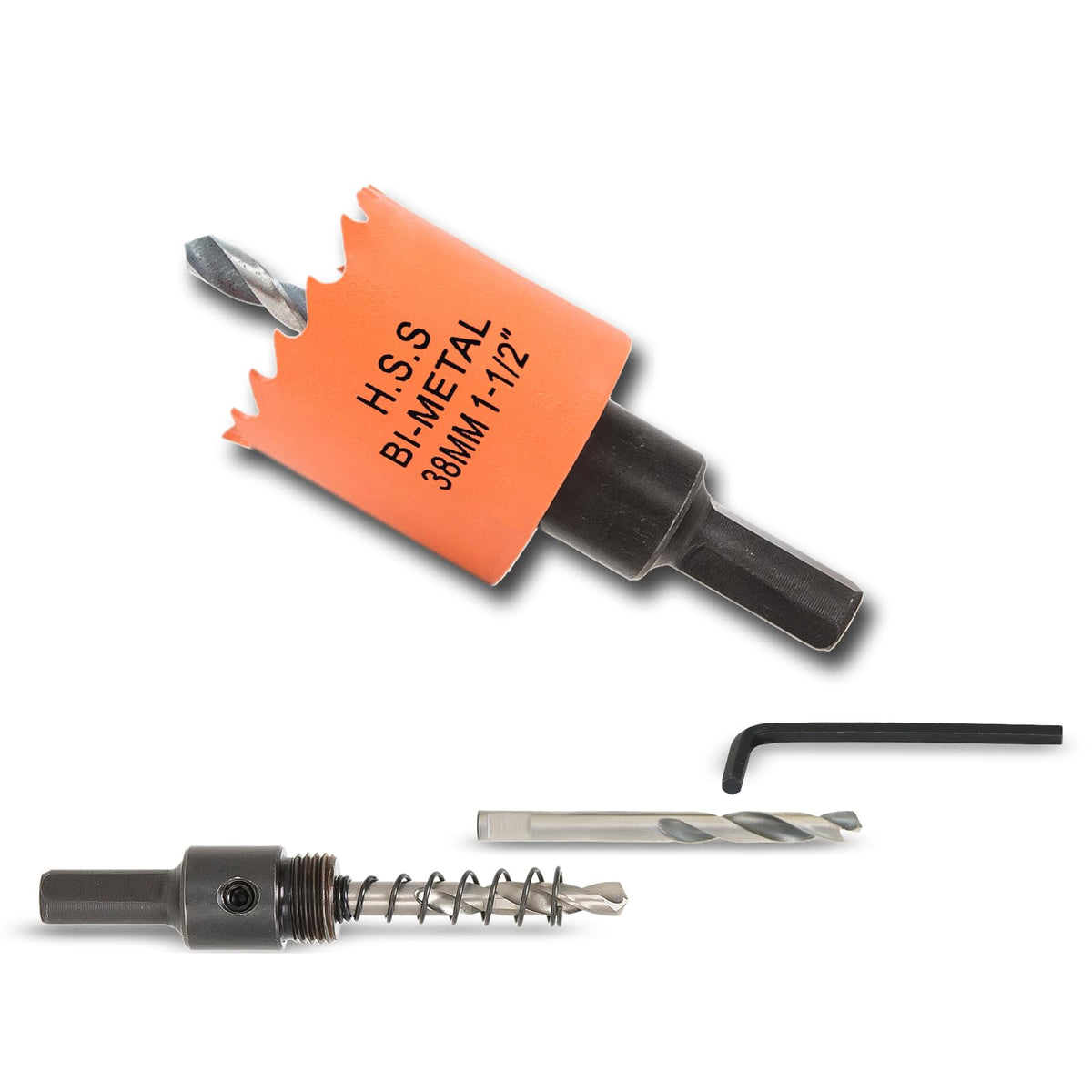 VIKITON 1-1/2 inch Hole Saw with Arbor for Metal Wood Plastic, 1.5 in Bimetal Hole Cutter for Different Project with Smooth and Flat Drilling Edge, Fast Chip Removal