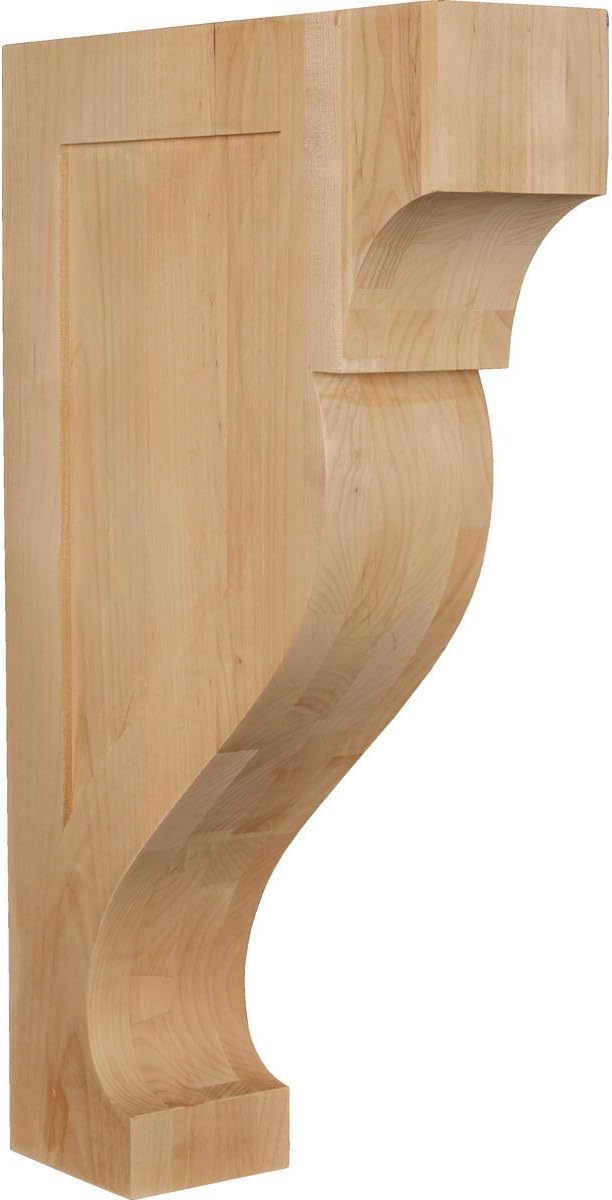 Ekena Millwork CORW05X16X26RKAL Jumbo Rockport Wood Corbels, 4 1/2"W x 15 1/2"D x 26"H, Alder