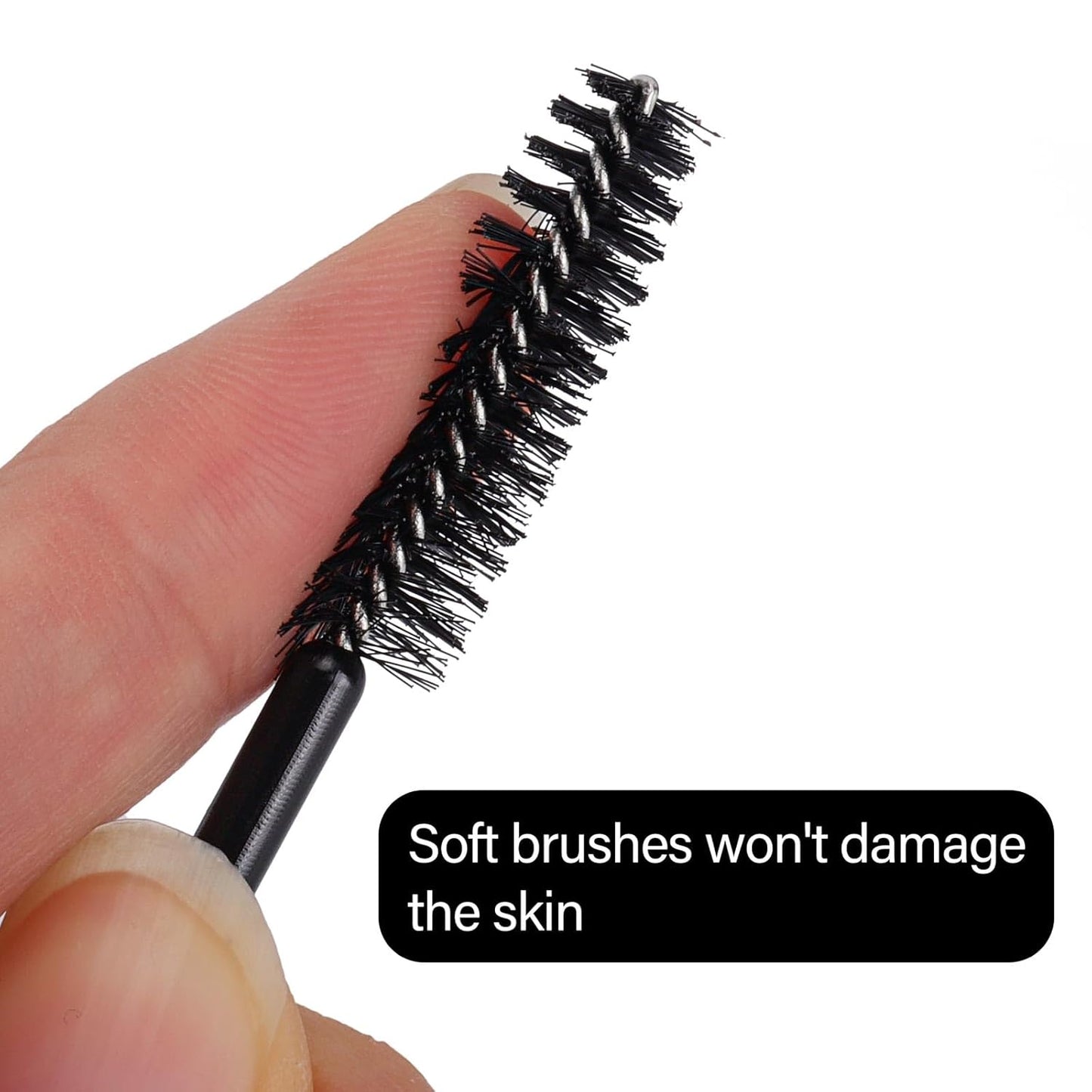 1000 Disposable Mascara Wands Eyelash Brushes Spoolies for Eyebrow Eye Lash Extension Black and Pink