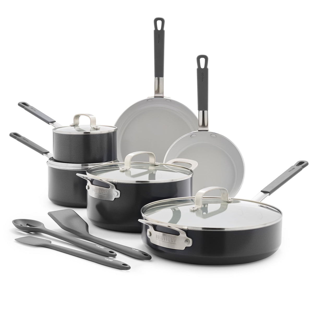 GreenPan x Bobby Flay 13 Piece Ceramic Nonstick Cookware Set, Cream White