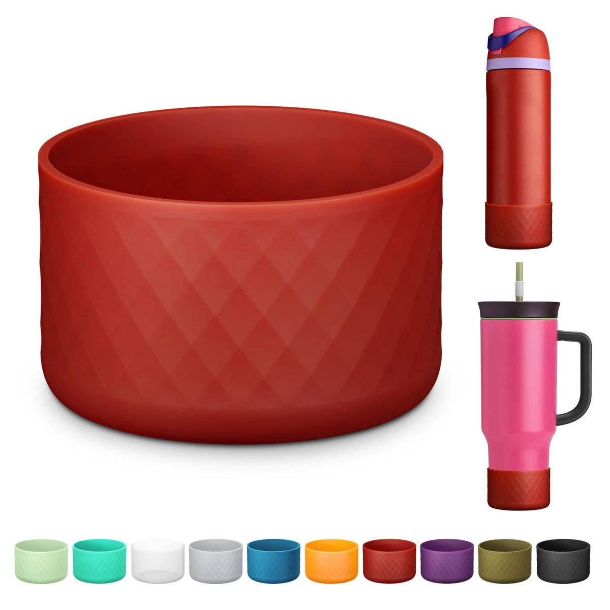 Silicone Boot for Owala Water Bottle 24 oz, Anti-Slip Protective Sleeve for FreeSip/Twist/Flip Stainless Steel Water Bottles Accessories