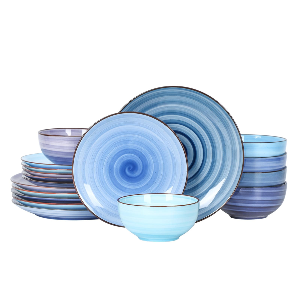 Selamica Ceramic Dinnerware Sets for 4, 16 Pieces Plates and Bowls Sets, Dishes set for 4-Chip and Scratch Resistant, Dishwasher&Microwave Safe, Assorted Colors