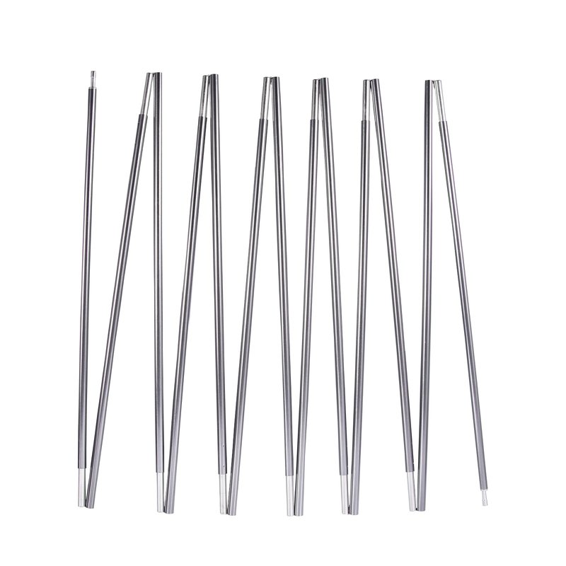 BRILLIANCE4U Tent Poles Replacement Aluminum, Gray Pre-Assembled 16ft 4.4 in, 7001 T6 Heated Tent Rod Outer Dia. 3/8” 9.5mm, 2 Poles