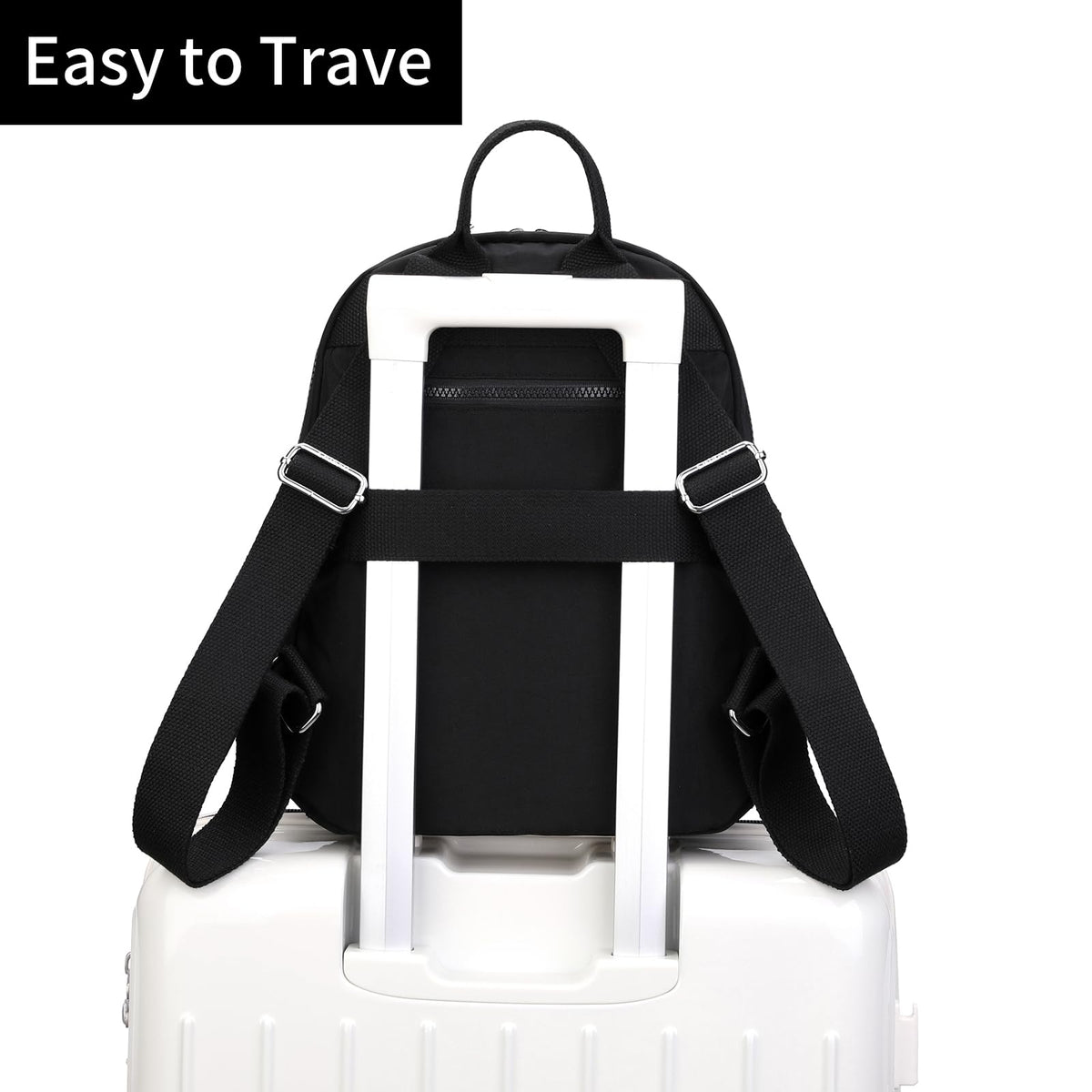 Tanweibago Mini Nylon Women Backpacks,11L Small Ladies backpacks Casual Lightweight Women Shopping Travel Daypack (Black)