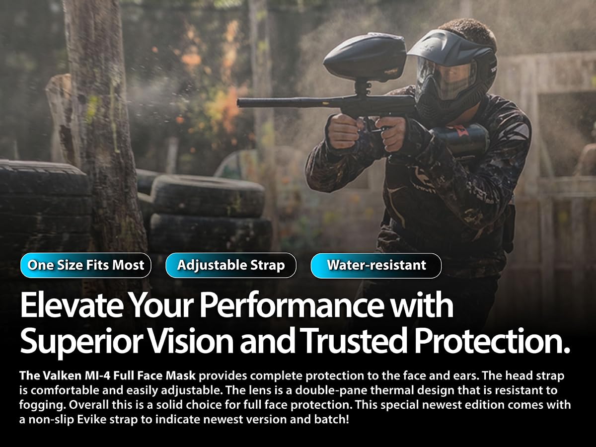 Evike Airsoft - ANSI Rated Annex MI-3 Airsoft Paintball Full Face Pro Mask with Thermal Lens by Valken