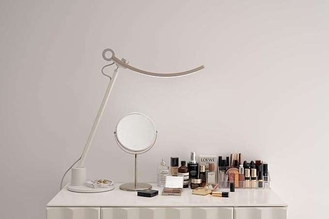 BenQ Genie e-Reading Desk Lamp - Bright Lighting for Small Workspace, Dimmable with 13 Color Modes, Auto-dimming, Eye-Caring Lamp for Home Office, Reading, Study, Craft, Matte Gold