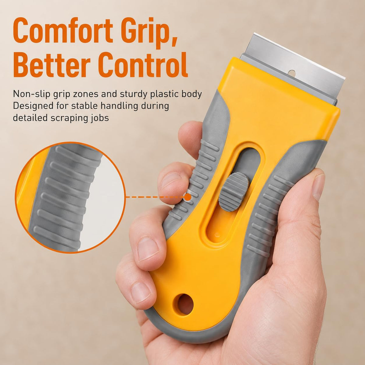 Razor Blade Scraper Set, 2 Safety-Lock Handles + 20 Steel Blades