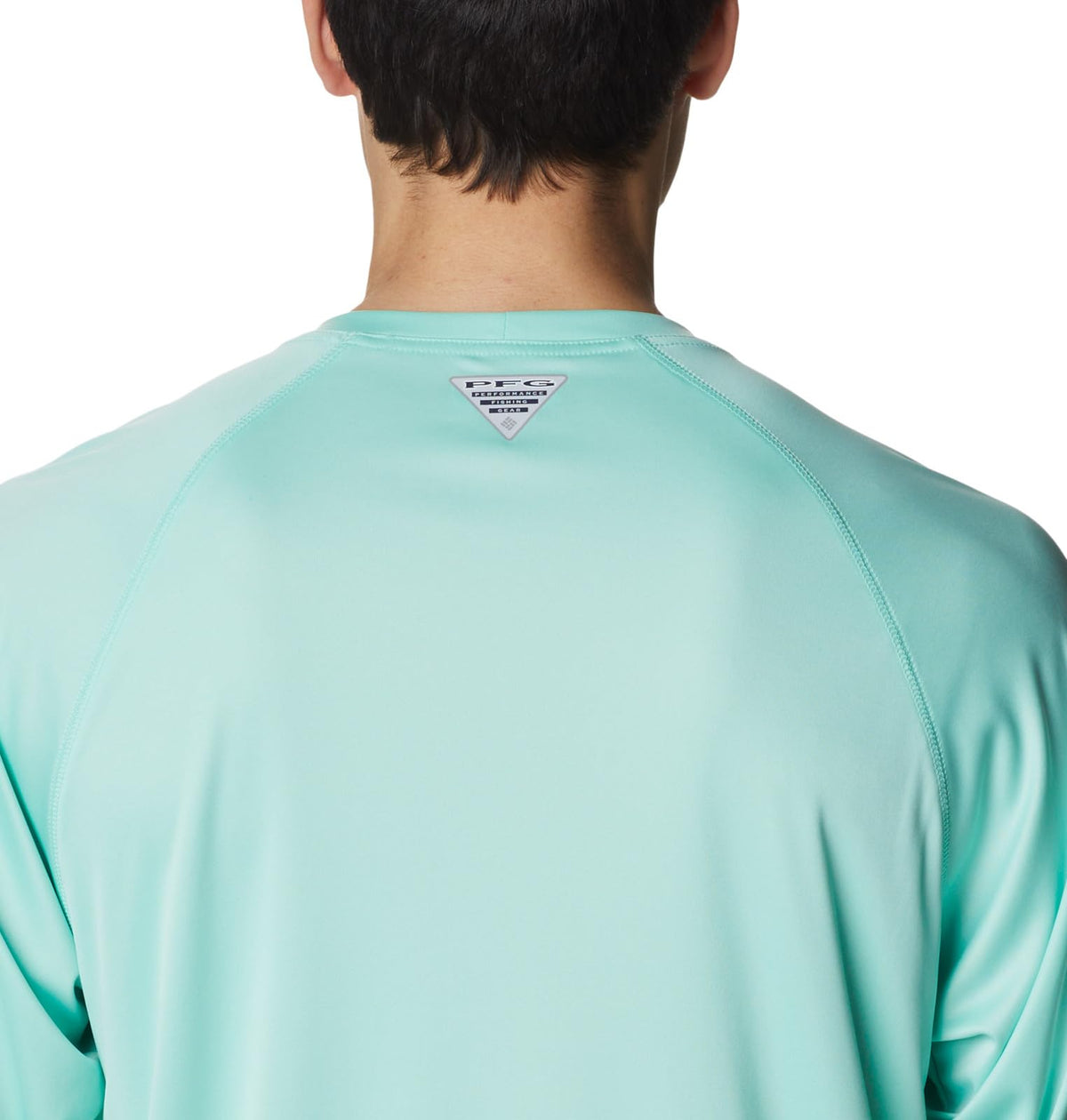 Columbia Men's Terminal Tackle Long Sleeve Shirt, Mint Cay/Bright Nectar Logo, 5X Tall