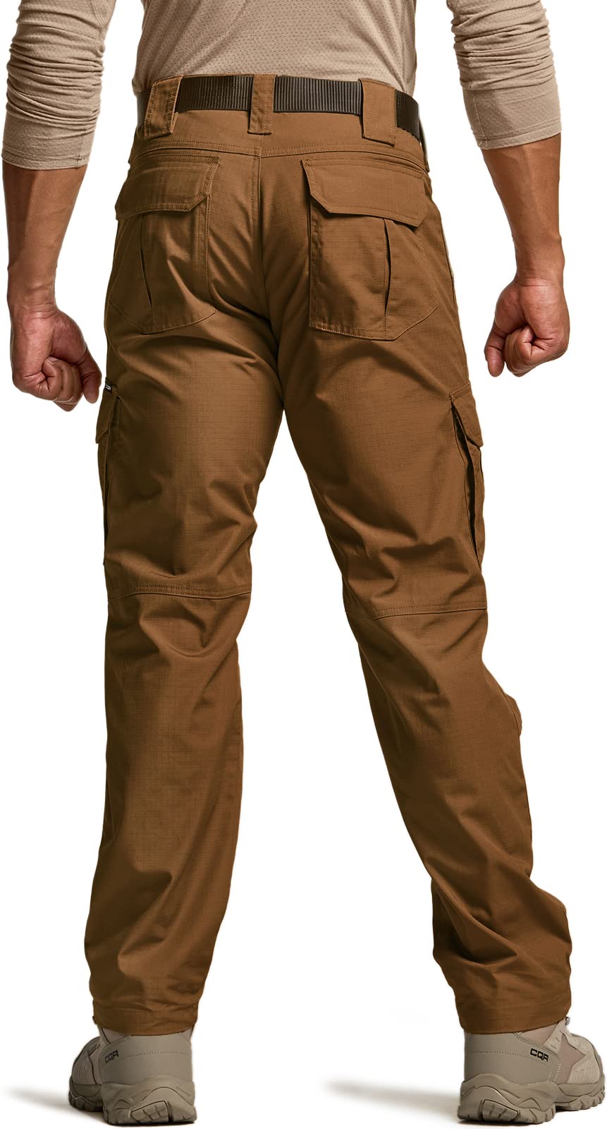 CQR Men's Tactical Pants, Water Resistant Ripstop Cargo Pants, Lightweight EDC Work Hiking Pants, Outdoor Apparel, Duratex Mag Pocket Copper Brown, 30W x 30L