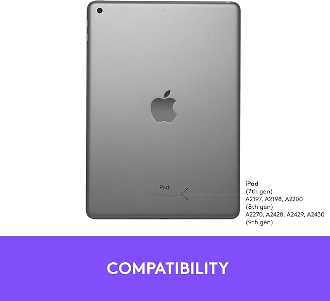 Logitech IPad (7th, 8th and 9th Generation) Keyboard Case Slim Folio with Integrated Wireless Keyboard -Graphite (Renewed)