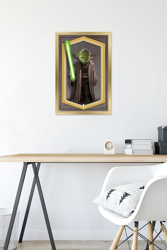 Trends International Star Wars: The High Republic - Yoda Wall Poster, 14.725" x 22.375", Gold Framed Version