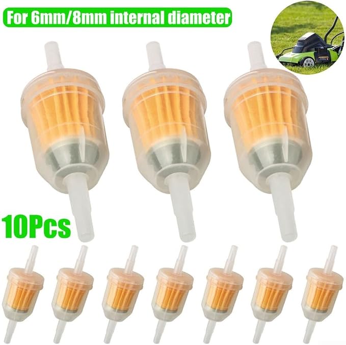 Inline Plastic Fuel Filters Set 10 Pieces