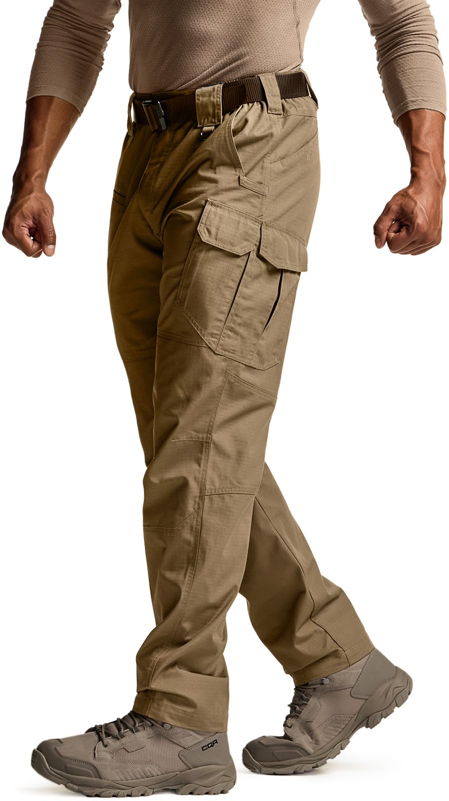 CQR Men's Tactical Pants, Water Resistant Ripstop Cargo Pants, Lightweight EDC Work Hiking Pants, Outdoor Apparel, Raider Mag Pocket Cougar, 32W x 32L