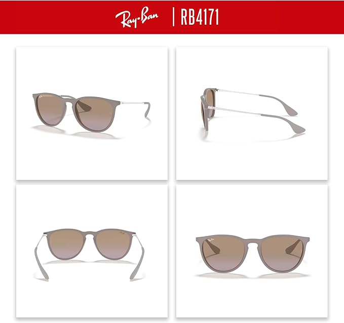 Ray-Ban RB4171 ERIKA Round Sunglasses For Women +BUNDLE with ACCESSORY EYEWEAR KIT