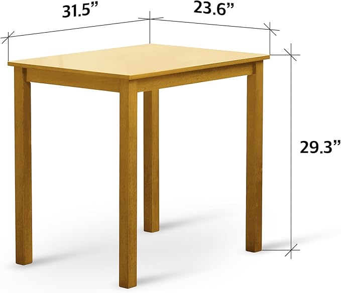 Livinia Seattle 3-Piece Wooden Dining Table Set for 2, Modern Farmhouse Kitchen Dining Room Set with Solid Wood Ladder Back Chairs for Small Space (Natural)