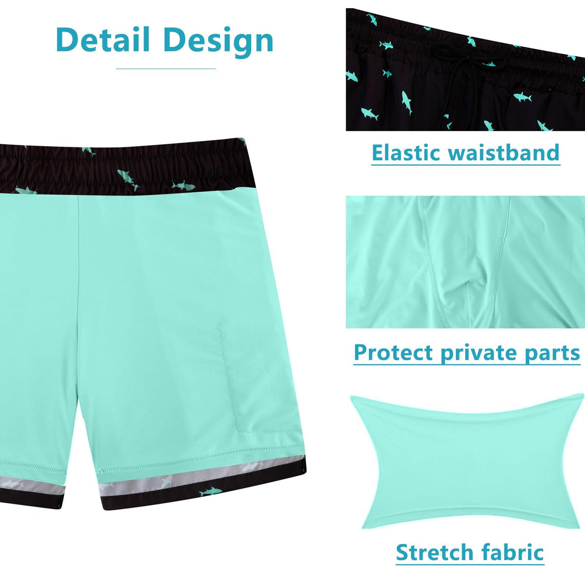 XiaoMoSha Mens Swim Trunks with Compression Liner 7" Quick Dry Board Shorts Bathing Suit with Pockets Swimwear Swimsuit S-2XL