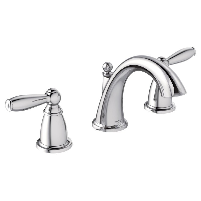 Moen Brantford Chrome Two-Handle High Arc Widespread Bathroom Sink Faucet for 3-Hole Setups with Valve Included, TV6620