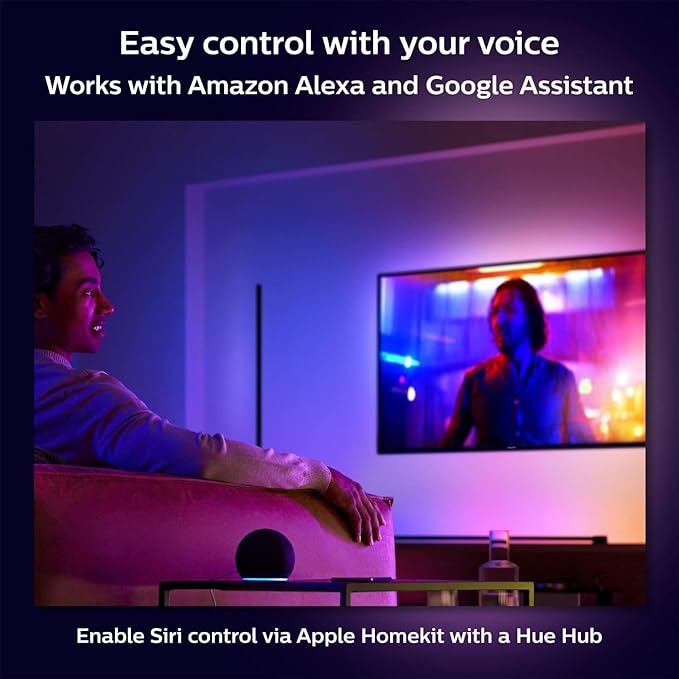 Philips Hue Signe Smart Table Lamp, Oak - White Color Ambiance LED Color-Changing Light - 1 Pack - Control with Hue App - Compatible with Alexa, Google Assistant, and Apple Homekit
