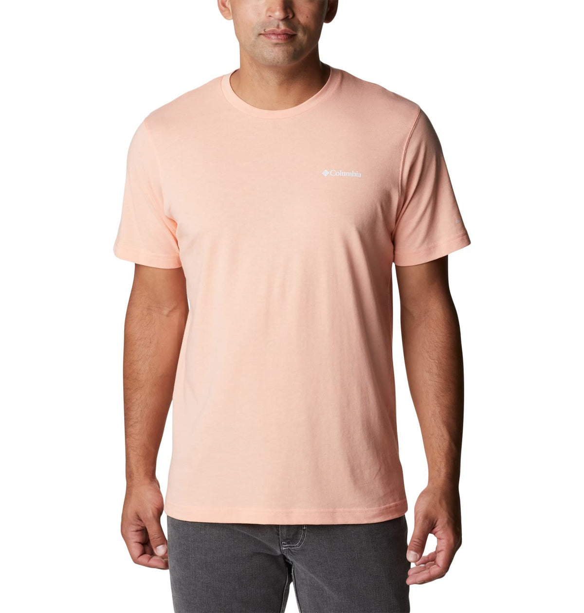 Columbia Men's Thistletown Hills Short Sleeve, Coral Reef Heather, 6X Big