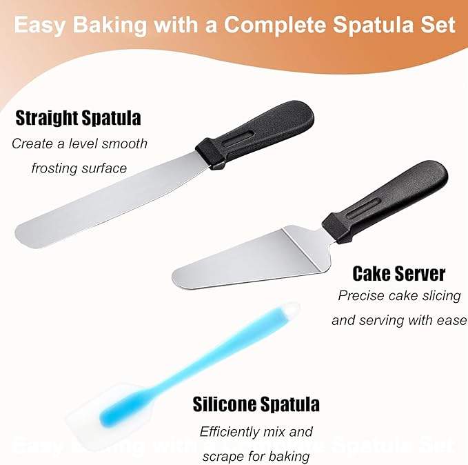 Cake Decorating Kit with Turntable Baking Supplies for Beginner Pros