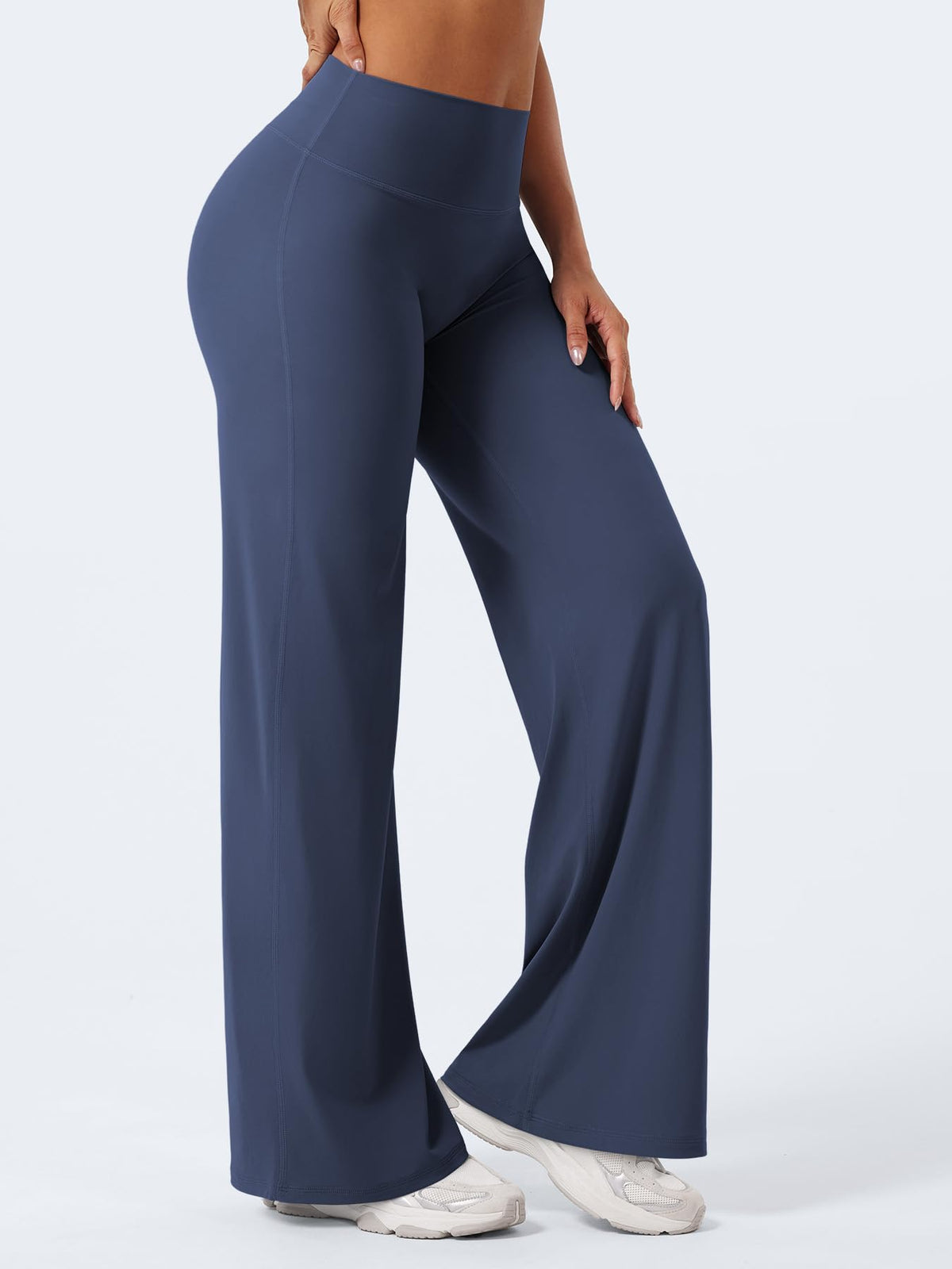YEOREO Workout Women Straight Leggings 31.5" Eddiy Yoga Pants Navy Blue XXL