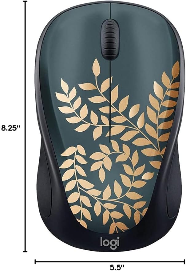 Logitech - Design Collection Limited Edition Wireless Compact Mouse with Colorful Designs - Golden Garden
