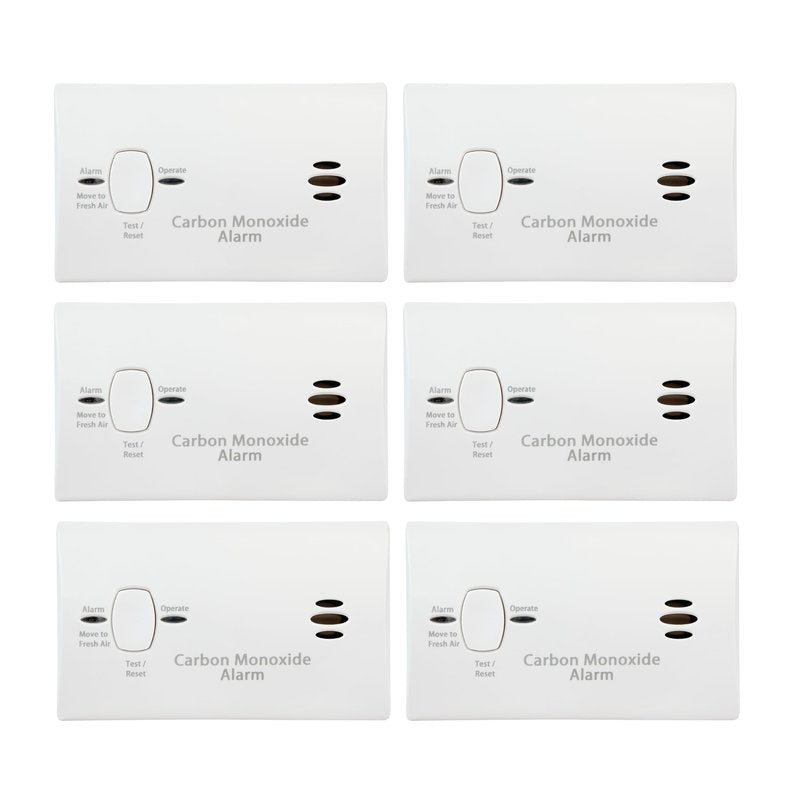 Kidde Carbon Monoxide Detector, AA Battery Powered, Portable for Travel or Home, 85 dB Alarm, LED Status Indicators, 3rd Edition, 6 Pack