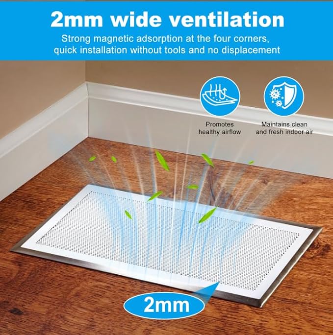 4-Pack 5"x11" White Powerful Magnetic Vent Covers