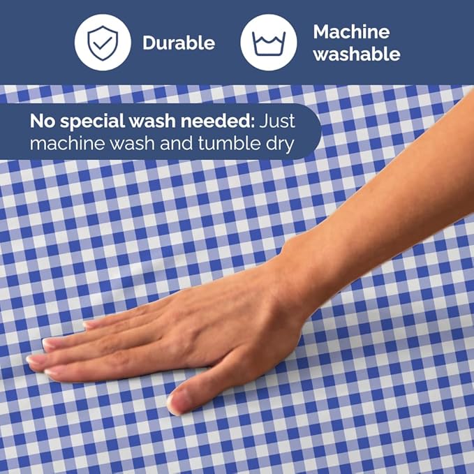 Blue Gingham Sheets - 1 Flat & 1 Fitted Sheet & 2 Pillowcases w/ Deep Pockets - Grid, Plaid, Checkered Pattern Bed Set - Comfy, Wrinkle & Fade Resistant - Ultra-Soft, Breathable & Cooling - King Size