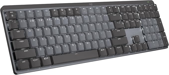 Logitech MX Mechanical Wireless Illuminated Performance Keyboard, Tactile Quiet Switches, Backlit Keys, Bluetooth, USB-C, macOS, Windows, Linux, iOS, Android, Metal (Renewed)