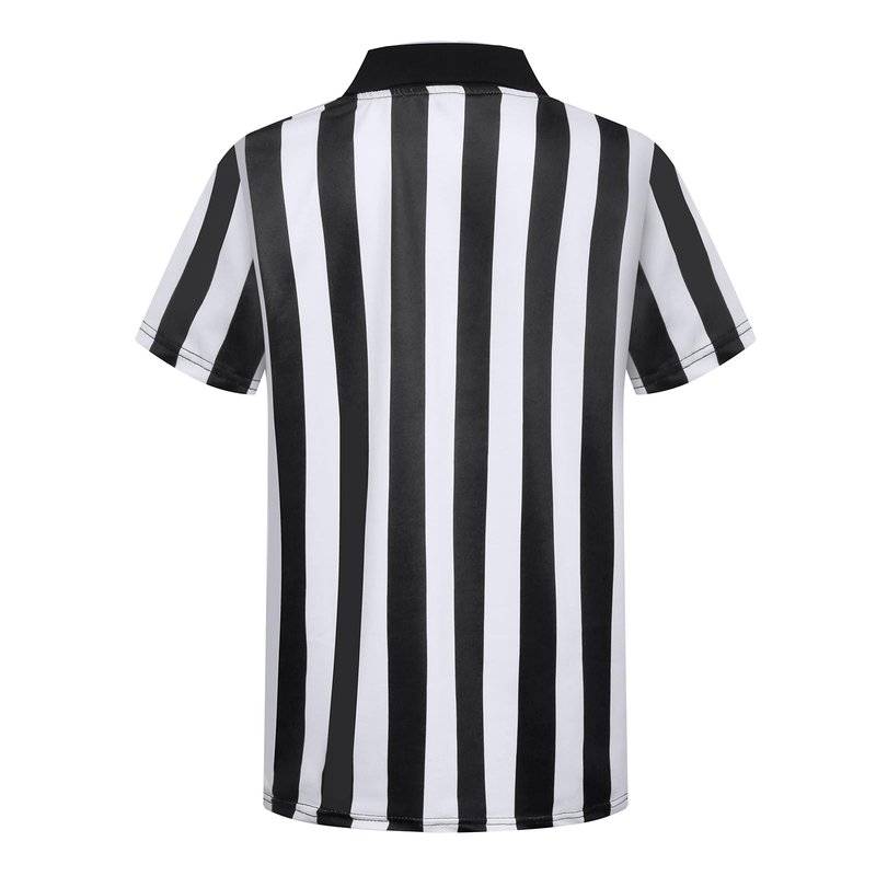 Referee Shirt Costume Kids Football Basketball Official Umpire Jersey Black White Stripe Pro Ref Uniform Short Sleeve