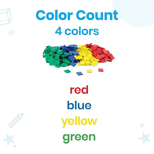 hand2mind Foam Square Color Tiles, Color Sorting, Math Counters for Kids, Counting Manipulatives, Colored Foam Squares, Math Manipulatives, Bingo Chips, Game Tokens, Tiles Learning (Set of 2,000)
