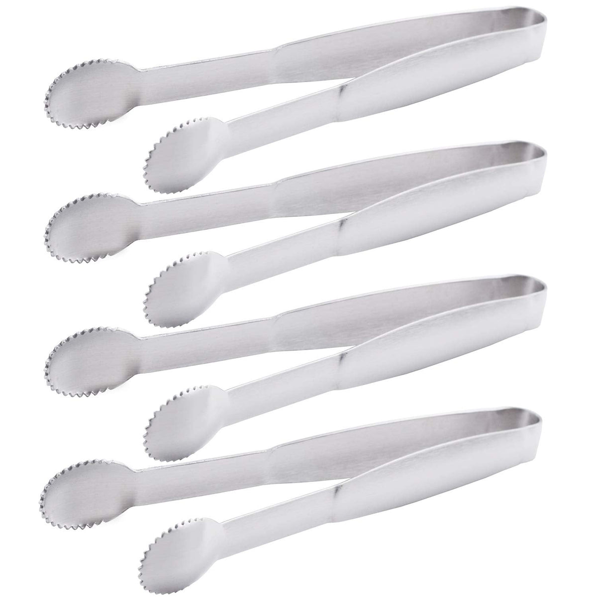 HINMAY Mini Tongs 5-3/4 Inch Stainless Steel Small Serving Tongs, Set of 4