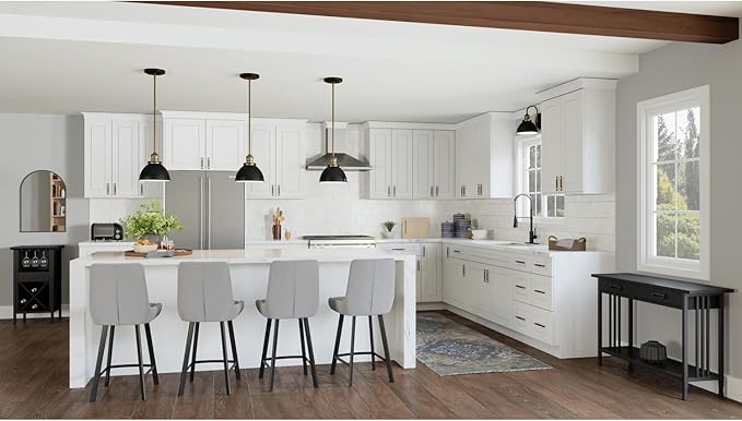Design House Brookings Shaker Unassembled Wall Kitchen Cabinet W3030, 30 W x 12 D x 30 H, Painted White, Solid Wood, Design House, 561746