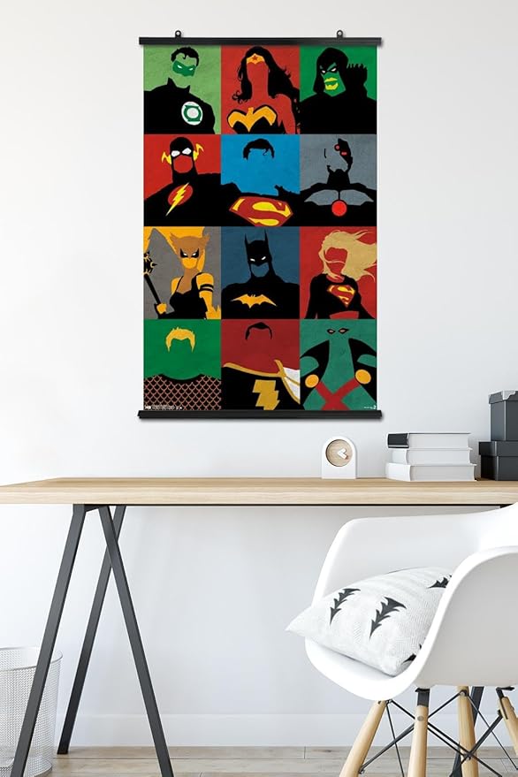 Trends International DC Comics - Justice League - Minimalist Wall Poster, 22.375" x 34", Premium Poster & Clip Bundle