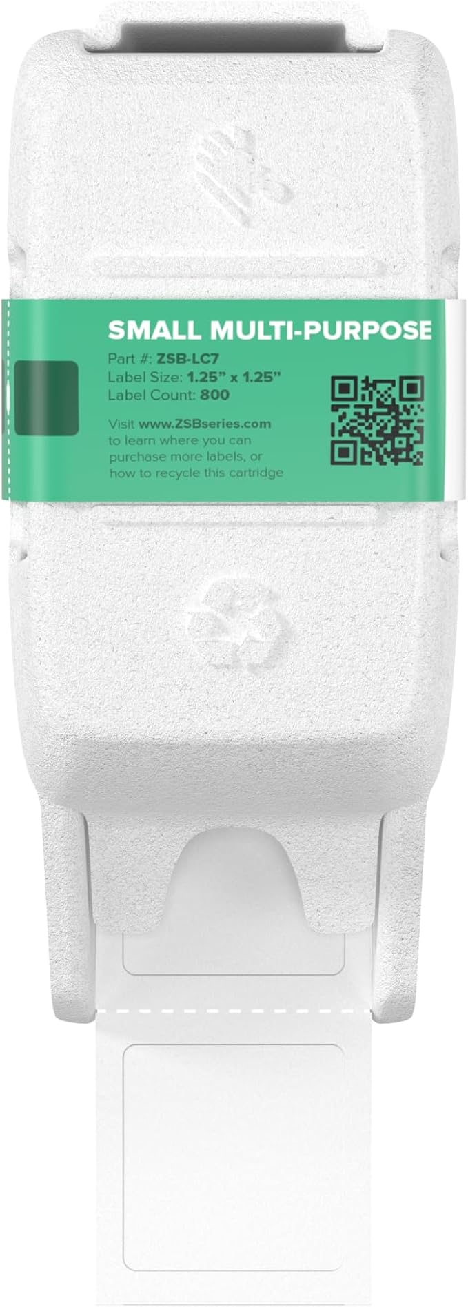 Zebra ZSB Series Labels - Potato Starch-Based Printer Label Paper - Recyclable Cartridge for Stickers - Versatile, Cloud-Based Adhesive - Multipurpose, 1.25" x 1.25"