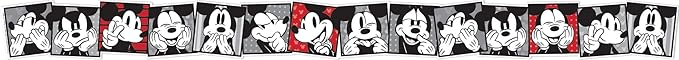 Eureka 846322 Disney Retro Mickey Mouse Selfies Extra Wide Decorative Classroom and Bulletin Board Trim for Teachers, 3.25" Wide, 12 Strips for 37 Total Feet