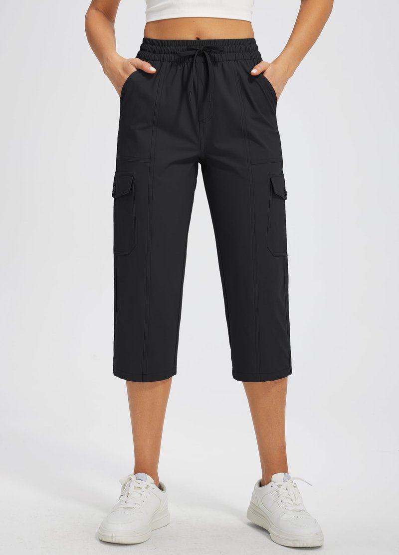 Libin Women's Capri Pants Cargo Capris Travel Hiking Casual Summer Cropped Pants Stretch Quick Dry Water Resistant