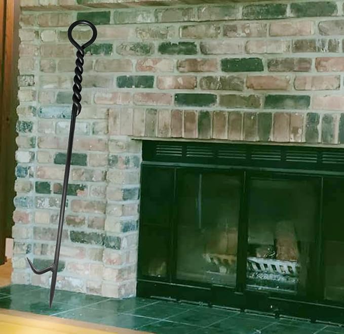 Stecoeico Fire Poker. 40 Inch, Strong & Sturdy and Durable One Piece Fire Pit Poker. Sturdy Extra Long Fireplace Poker with Strength. Perfect Fire Poker for Camping, Backyard Fire Pit and Fireplace.