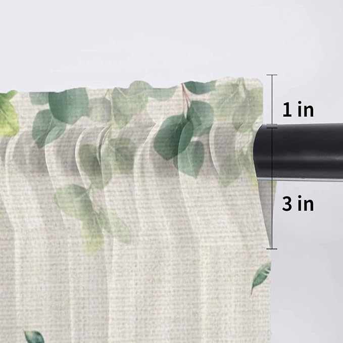 Easter Sheer Valances for Windows 60"x18", Light Filtering Kitchen Curtains