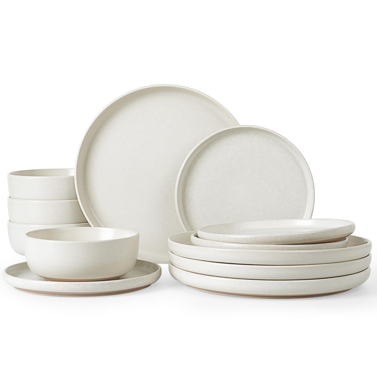 Famiware Milkyway 16-Piece Dinnerware Set with Mugs, Dark Gray