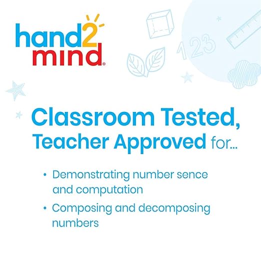 hand2mind Foam RekenRods Ten Frame Boards, Red and White Counters, Kindergarten Learning Games, Ten Frame Math Manipulatives, Counting Toys, Math Games (4 Ten Frames and 40 Math Counters)
