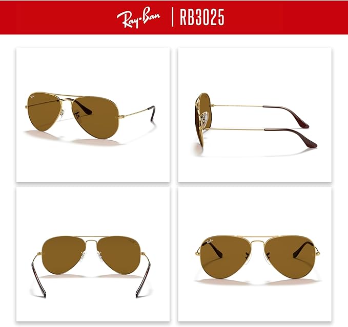 Ray-Ban RB3025 Metal Aviator Sunglasses For Men For Women +BUNDLE with ACCESSORY EYEWEAR KIT