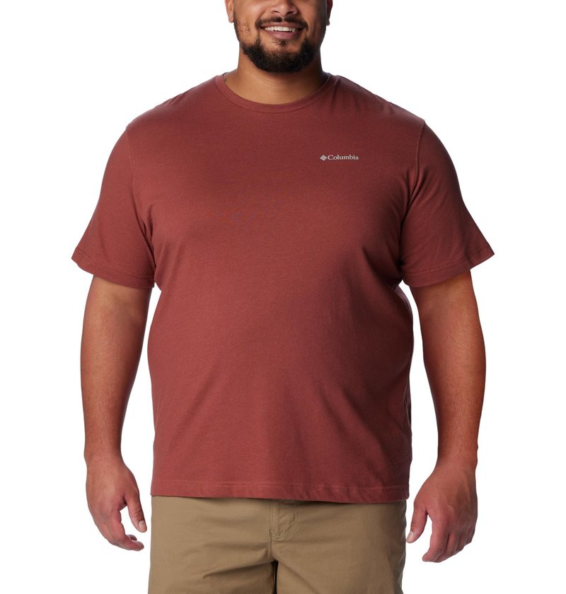 Columbia Men's Thistletown Hills Short Sleeve, Auburn Heather, 5X Tall