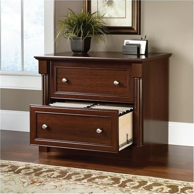 Pemberly Row 2 Drawers 29.61" Lateral Cherry Engineered Wood Filing Cabinet Easy Assembly Stationary Legal/Letter Size for Home, Office