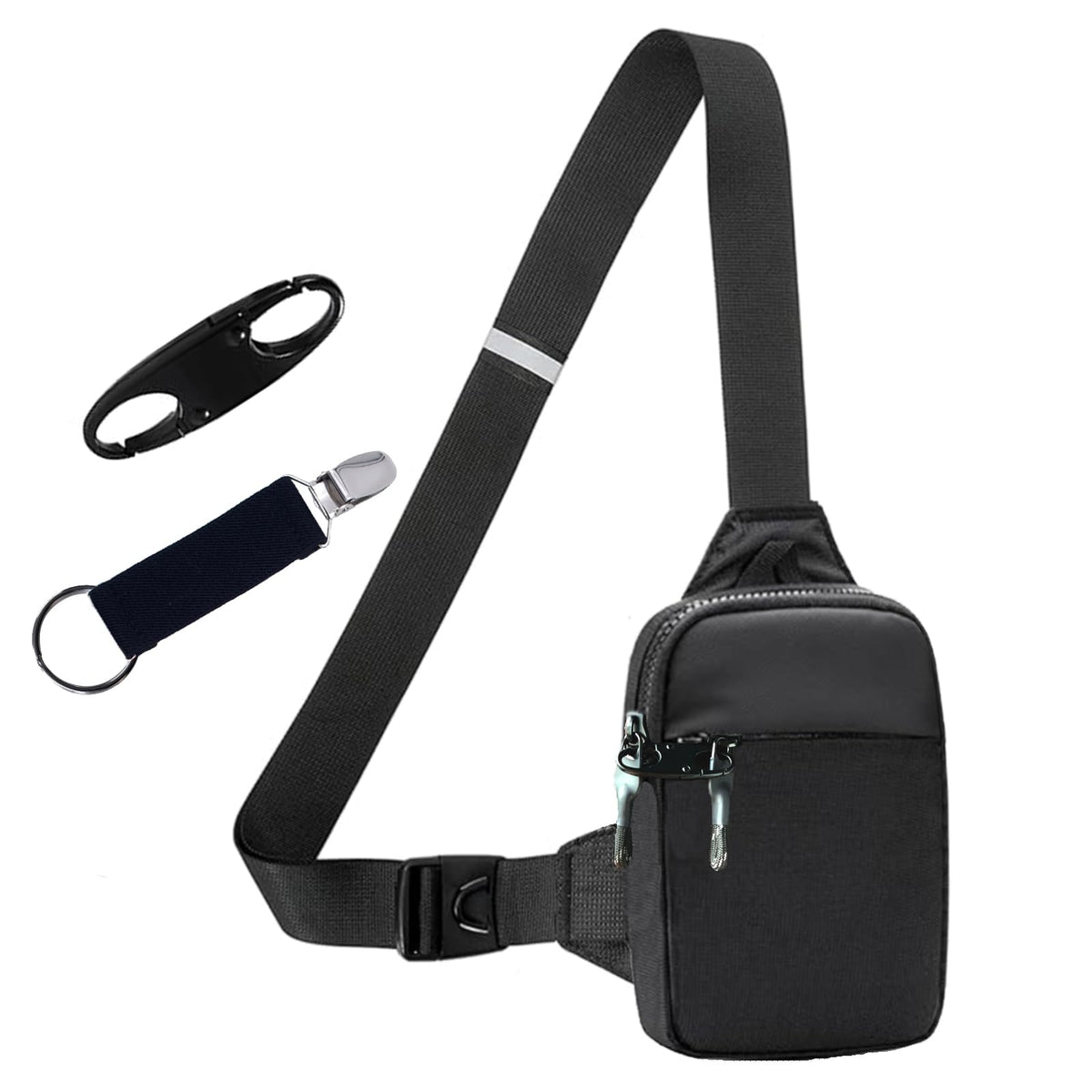 Vpoofree Mini Anti Theft Sling Bag for Men and Women, Small Crossbody Sling Backpack Fanny Pack Chest Bag for Travel Sport Running Hiking